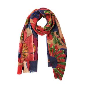 Merino Wool Designer Embroidered  Scarf