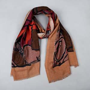 Merino Wool Designer Embroidered  Scarf