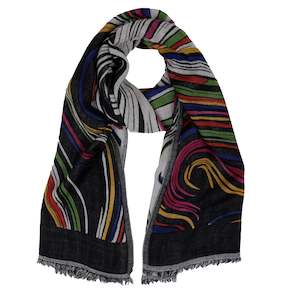 Embroidered: Hand Painted Abstract Merino Texture Scarf