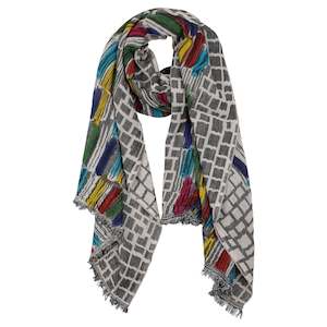 Hand Painted Abstract Merino Texture Scarf