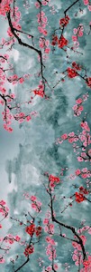 Cotton Modal: Cherry Blossom Harmony Scarf – Cotton Modal Designer Wrap | Japanese Floral Nature Print