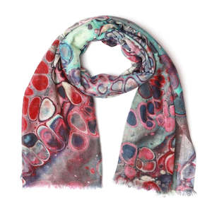 Super Fine Merino: Marble Print Fine Merino Silk Designer Scarf