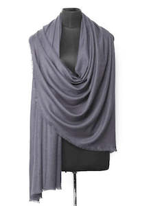 Slate Grey 100% Cashmere Wool Scarf