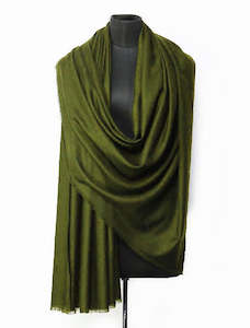 Cashmere Wool: Moss 100% Cashmere Wool Scarf