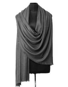 Cashmere Wool: Charcoal black Pure Cashmere wool Scarf
