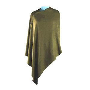 Ponchos: Khaki Wool Poncho