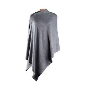 Denim Blue Wool Poncho