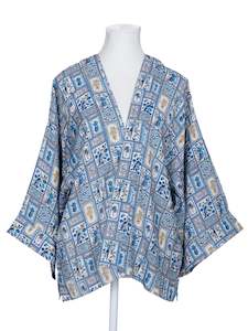 Animal Print Cotton Muslin Short Kimono