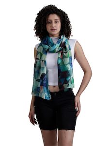 Structural: Prism Horizon Geometric Scarf – Pure Silk Designer Wrap | Triangular Abstract Print