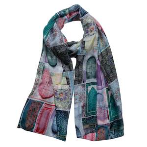 Architectural Pure Silk Designer Scarf