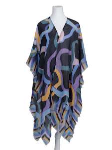 Trending: Abstract Art Merino Wool Travel Cape