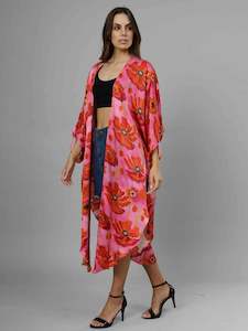 Floral Long Slit Kimono