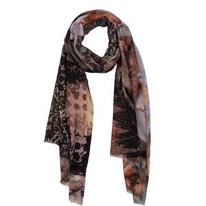 Homepage New Arrival: Ancient Fossil Art  Merino Silk Designer Scarf