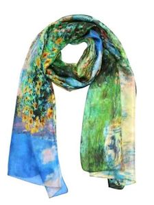 Sunflower Garden Path Impressionist Floral Pure Silk Scarf – Inspired by The A&hellip;