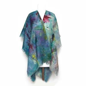 Pipeline Collection 2: Abstract Brush Art Merino Wool Travel Cape