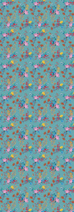 Fabric: Teal Blossom Meadow Scarf – Linen Designer Wrap | Multicolour Botanical Floral Print