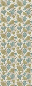 Fabric: Autumn Ginkgo Leaf Scarf – Linen Designer Wrap |Japanese Botanical Nature Print – Green Tone