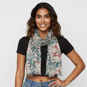 Crimson Peony Japanese Bloom Scarf – Japanese Designer Wrap Vintage Japanese F&hellip;