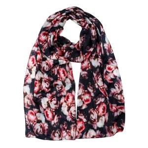 Rose Petal Garden Floral Scarf – Pure Silk Designer Wrap | Vintage Bloom Print