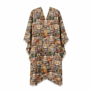 Architectural Merino Wool Travel Cape