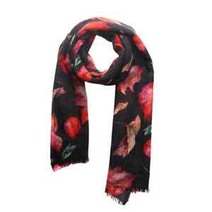 Nature: Autumn Whisper Modal Silk Scarf – Watercolour Leaf Print Designer Scarf