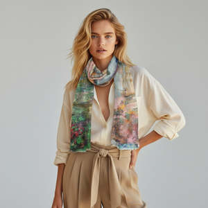 Rustic Cottage Garden Old Masters Cotton Modal Designer Scarf
