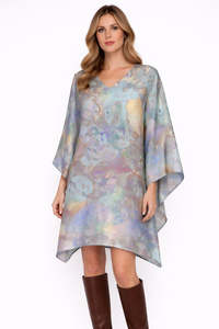 Fashion: Celestial Marble – Merino Wool Cape Kaftan