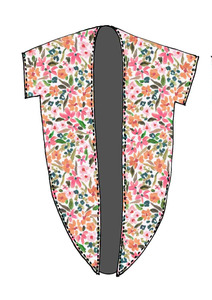 Blush Meadow Bloom Floral Long Slit Kimono