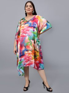 Floral Long Silk Kaftan