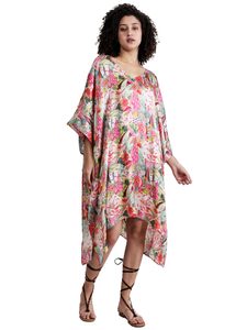 Floral Viscose Crepe Kaftan