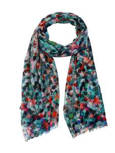Mosaic Mirage Abstract Scarf – Merino Wool Silk Designer Wrap | Multicolour Ge&hellip;