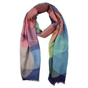 Geometric: Midnight Orbit – Merino Wool Contemporary Geometric Scarf