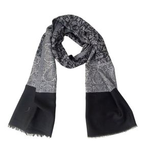 Embroidered: Ajrakh patterened Merino Wool Designer Scarf