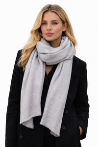 Unisex Silver Melange Scarf