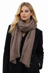 Unisex Taupe Melange Scarf