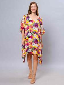 Floral Modal Satin Kaftan