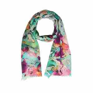 Iris Symphony Watercolor Floral Scarf – Cotton Modal Designer Wrap | Artistic &hellip;