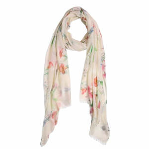 Floral Print Pure Linen Designer Scarf