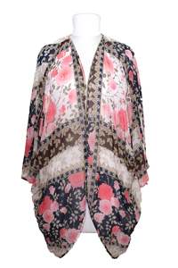 Kimonos: Rosy Patchwork Modal Kimono