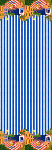 Mediterranean Riviera Blue Stripe Modal Silk  Scarf