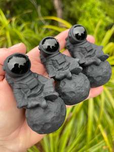 Obsidian: Obsidian Meditating Astronaut on the Moon