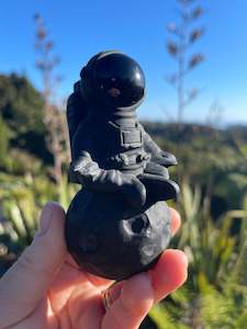 Obsidian Meditating Astronaut on the Moon