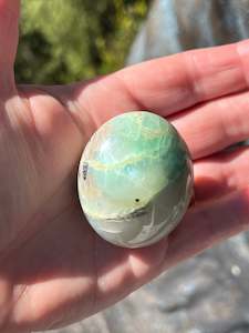 Green Moonstone/Garnierite Palm stone
