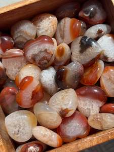 Carnelian: Carnelian in Quartz Heart, Small Puffy