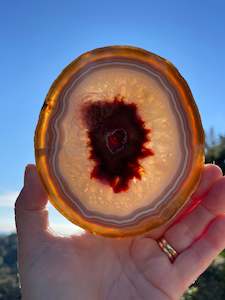 Carnelian Agate Slice, Round