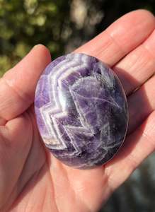 Amethyst: Chevron Amethyst Palm Stone