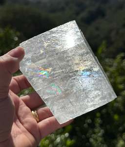 Calcite 1: Iceland Spar-Optical Calcite Rhomboid Cube