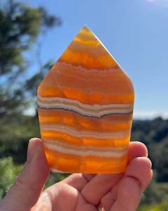 Banded Orange Calcite Flame