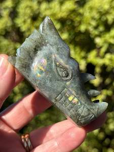 Labradorite Dragon head, Carved
