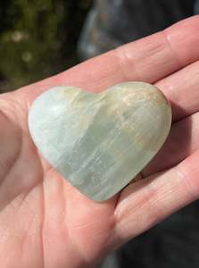 Blue Caribbean Calcite Heart